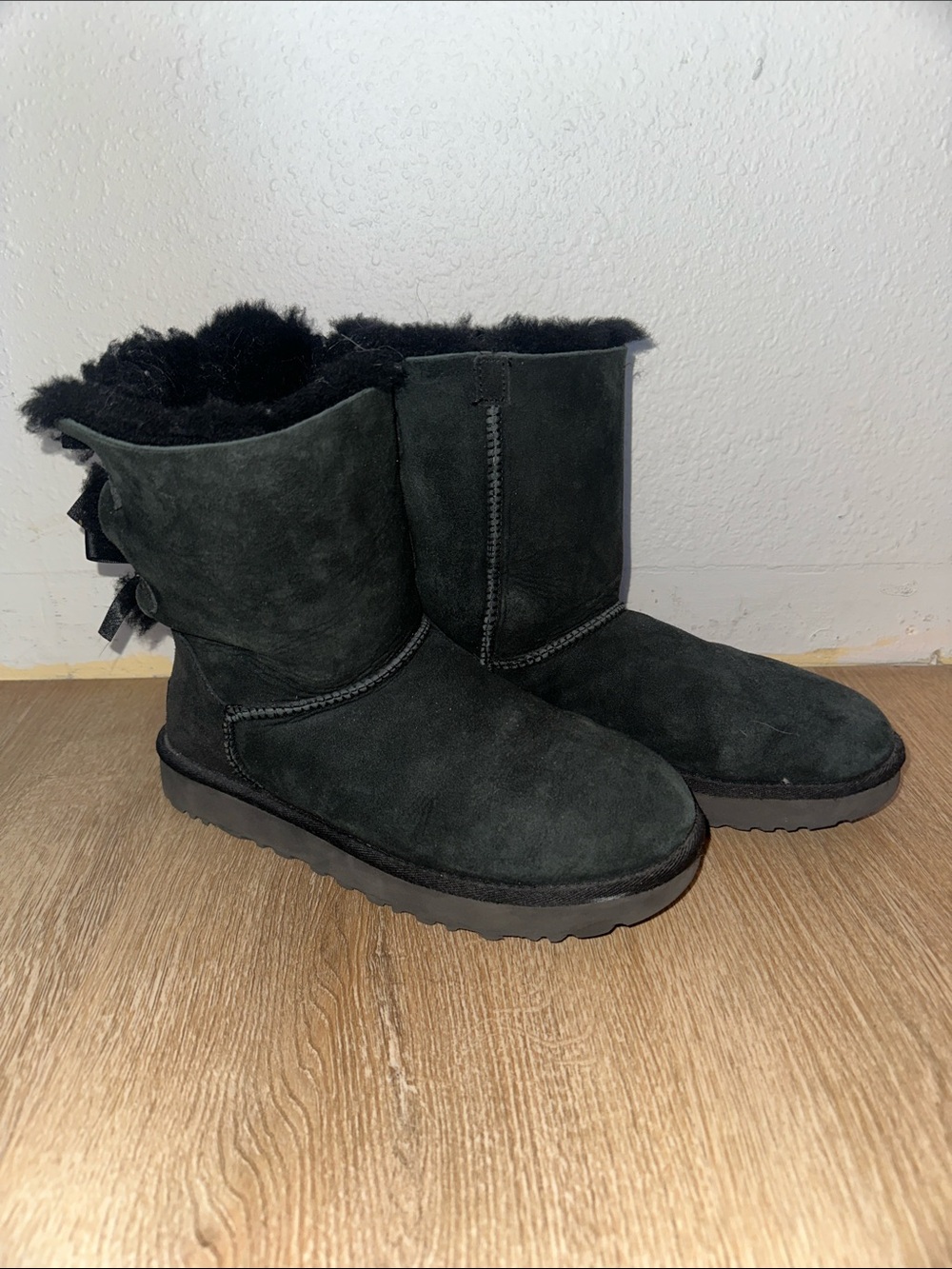 Black Ugg bow boots